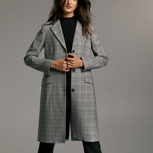 Aritzia Gray Plaid Blazer Coat